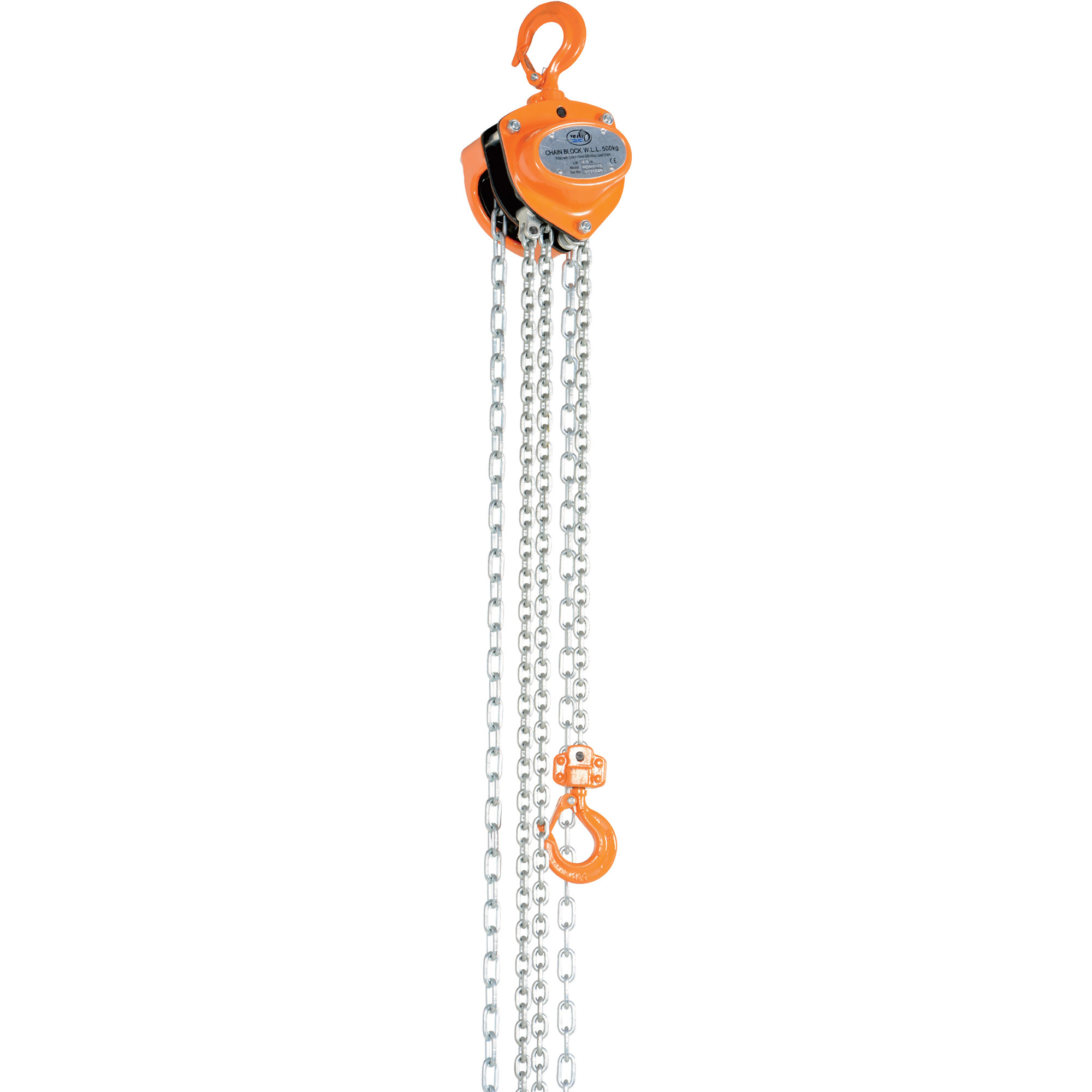 Vestil Hand Chain Hoist - 1/2-Ton Capacity, 15ft. Lift, Model# HCH-1-15